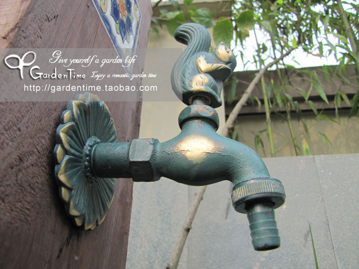 Brass Copper animal faucet tap pool tap bronze squirrel  garden tap garden hardware garden bibcocks