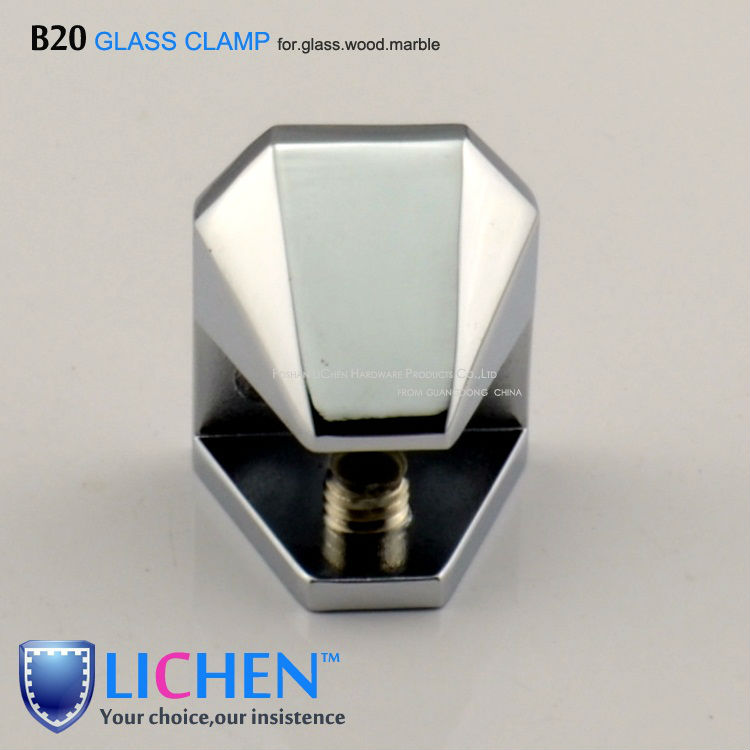 Glass clip LICHEN(4pieces/lot)B20-L&B20-S Chrome plating zinc alloy glass clamp supports fitting clip bathroom glass accessory