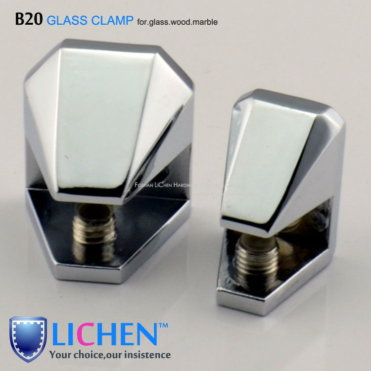 Glass clip LICHEN(4pieces/lot)B20-L&B20-S Chrome plating zinc alloy glass clamp supports fitting clip bathroom glass accessory