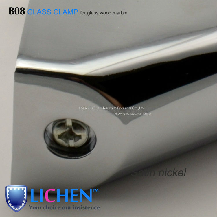 LICHEN(2pcs/lot)B08 Glass clamp support Chrome-plating zinc alloy large size glass clamp fitting clip bathroom glass accessory