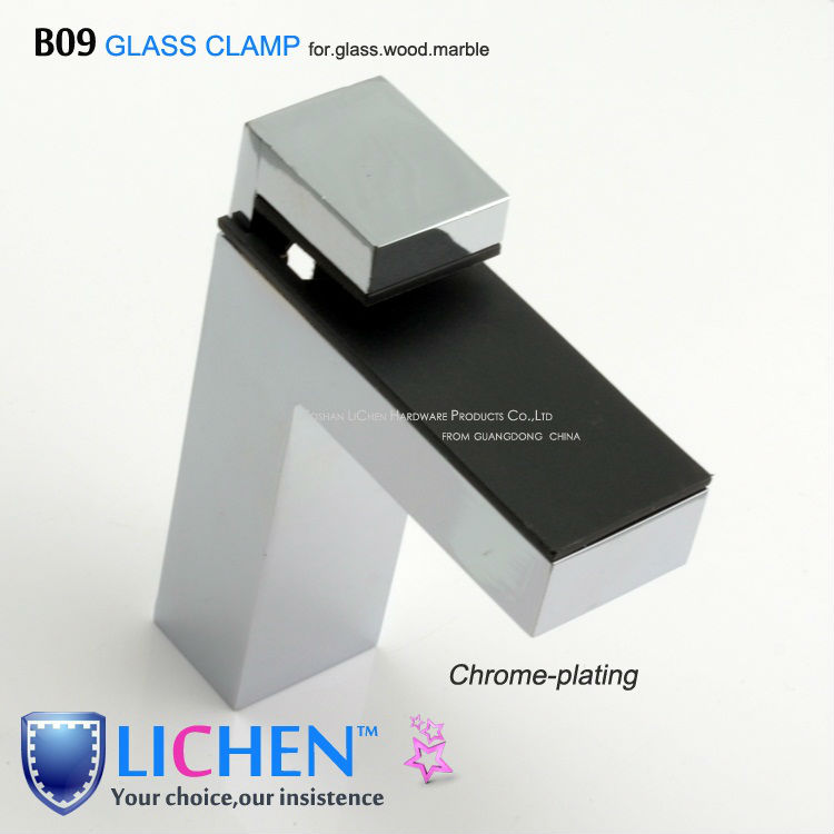 LICHEN(2pieces/lot)B09-S Small size chrome-plating zinc alloy glass clamps supports fitting clip bathroom glass accessory