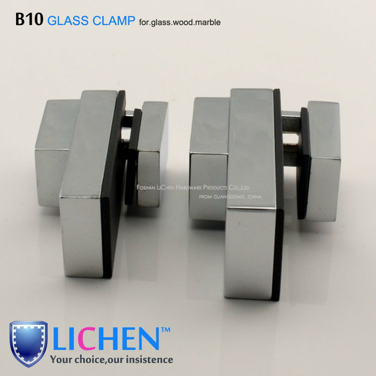 LICHEN(2pieces/lot)B10-L Chrome-plating zinc alloy glass clamp supports Clip Bathroom glass accessory