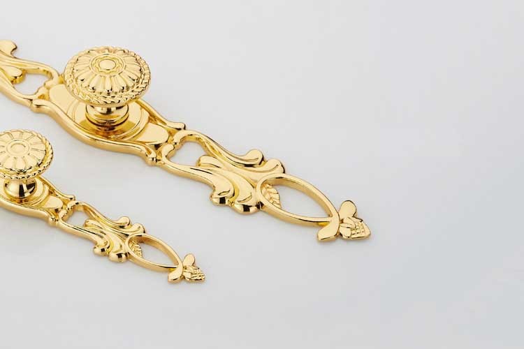 Big Gold plated LUXURY copper cabinet handle drawer pull L=223mm