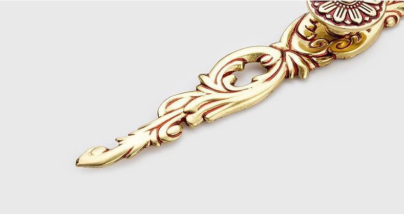 Gold plated LUXURY Zinc alloy cabinet handle drawer pull L=114mm