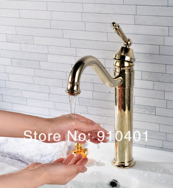NEW Euro Classic Bathroom Vessel Sink Faucet Swivel Spout Mixer Tap ( Gold  Finish)
