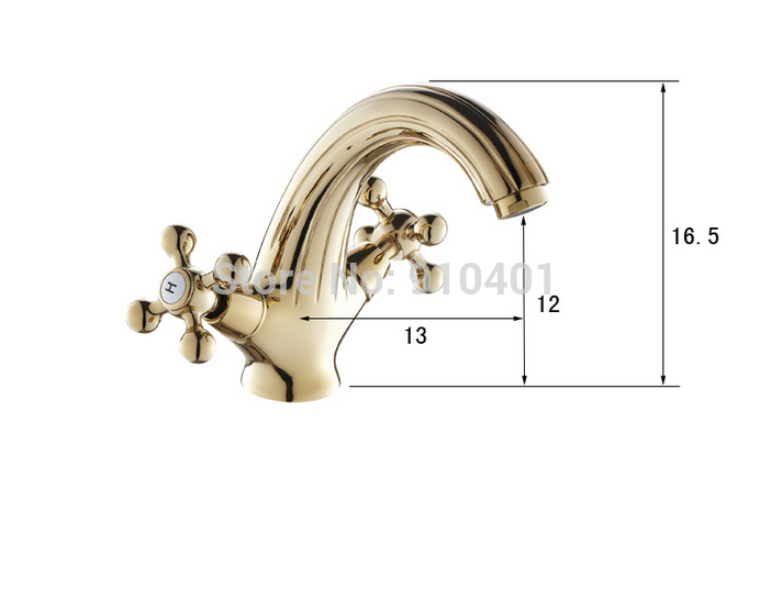Wholesale And Retail Promotion Deck Mounted Single Hole Bathroom Basin Faucet Dual Cross Handles Sink Mixer Tap