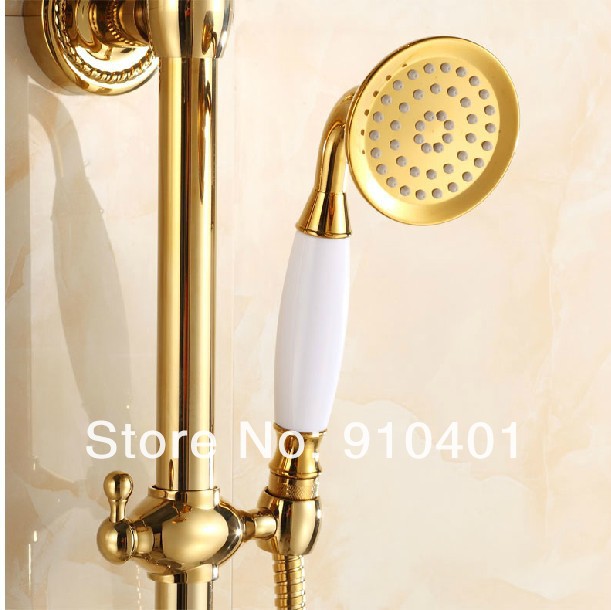 Wholesale And Retail Promotion Luxury Golden 8" Rain Shower Set Faucet Bathtub Shower Column Shower Mixer Tap