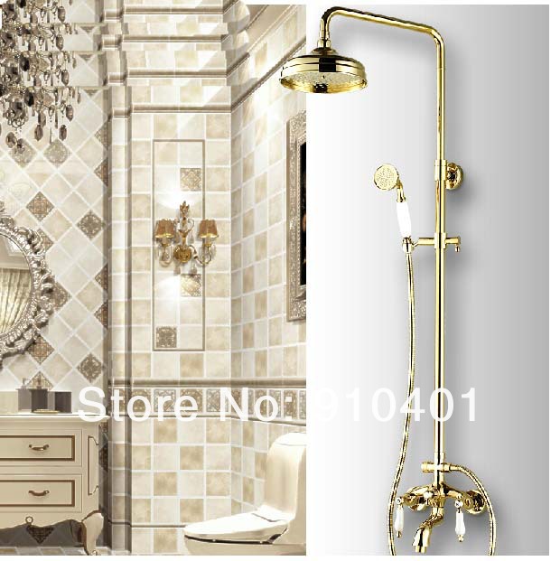 Wholesale And Retail Promotion NEW Luxury Rain Shower Faucet Set 8
