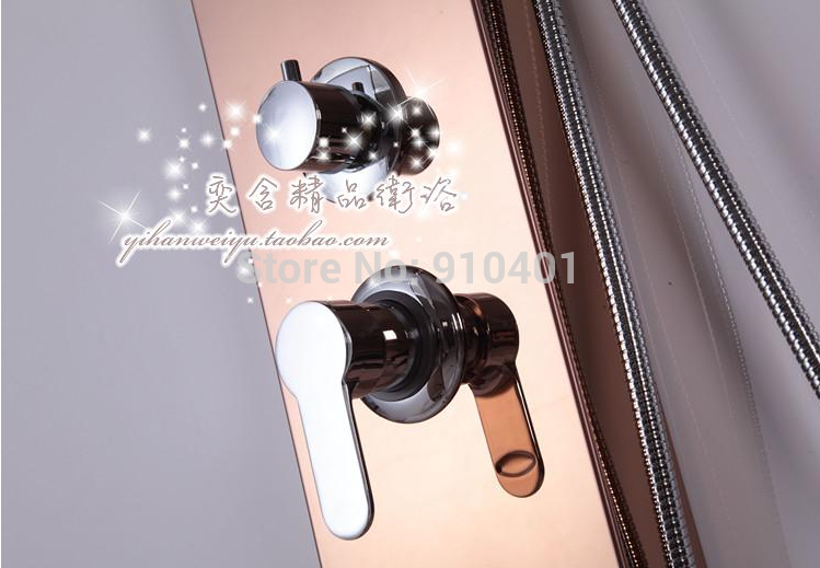 Wholesale And Retail Promotion Red Rose Golden Luxury Shower Column Waterfall Shower Massage Jets Tub Mixer Tap