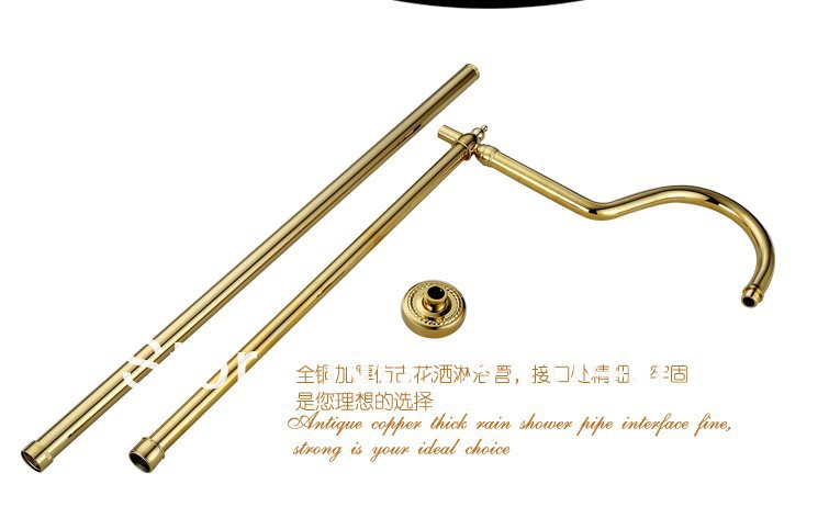 Wholesale And Retail Promotion Wall Mounted Luxury Golden Brass Rain Showr Faucet Single Handle Tub Mixer Tap