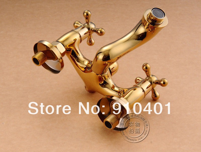 wholesale and retail Promotion Luxury Golden Finish Brass Bath Shower Faucet Wall Mounted Rain Shower Sprayer