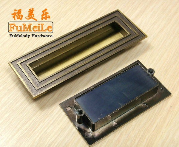 Bronze Cabinet Wardrobe Cupboard Knob Invisible Drawer Door Pulls Handles 128mm 5.04" MBS384-3