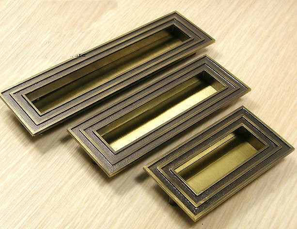 Bronze Cabinet Wardrobe Cupboard Knob Invisible Drawer Door Pulls Handles 128mm 5.04" MBS384-3