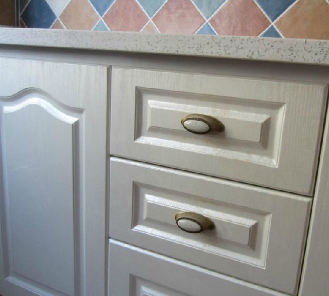Bronze Crack Door Handle Cabinet Ceramic Wardrobe Cupboard Drawer Pulls 2.52