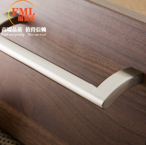 Brushed Stainless Steel Oblique Wave Pop Cabinet Wardrobe Cupboard Knob Drawer Door Pulls Handle 192mm 7.56" MBS306-5