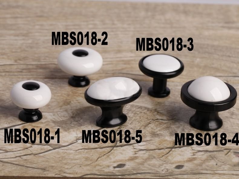Ceramic Door Cabinet Cupboard Drawer Knob Pulls Handle Porcelain Solid 1.08" 27.5mm MBS018-1