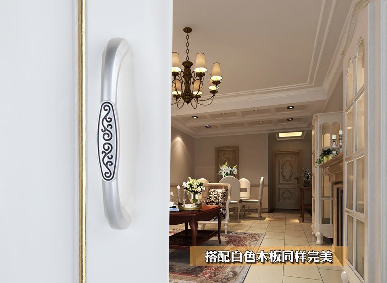 Floral Cabinet Wardrobe Chest Cupboard Knob Drawer Doors Pulls Handles 96mm 3.78" MBS394-2