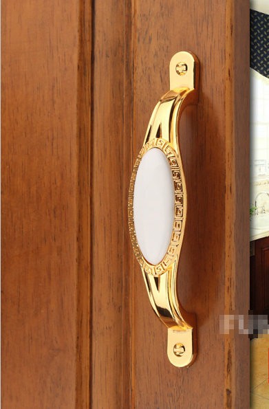 Gold White Rural Cabinet Wardrobe Cupboard Knob Drawer Door Pulls Handles 128mm 5.04