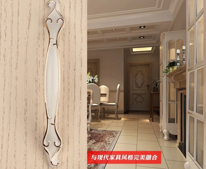 Ivory White Pop Cabinet Wardrobe Cupboard Knob Drawer Door Pulls Handles 128mm 5.04" MBS341-3