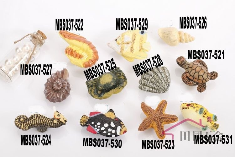 Lovely Cute Ocean Series Resin Small Shellfish Cabinet Cupboard Drawer Knob Pulls Handle MBS037-8