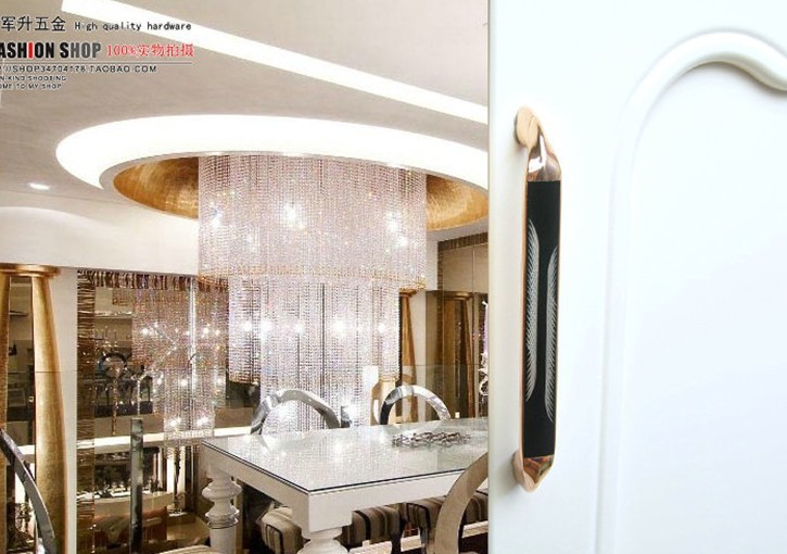 Rose Gold Carving Cabinet Wardrobe Cupboard Drawer Door Pulls Handles 96mm 3.78" MBS249-2