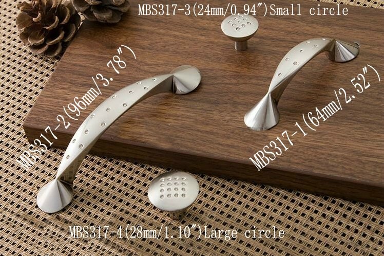 Small circle Simple Modern Cabinet Wardrobe Cupboard Knob Drawer Door Pulls Handles 28mm 1.10" MBS317-4