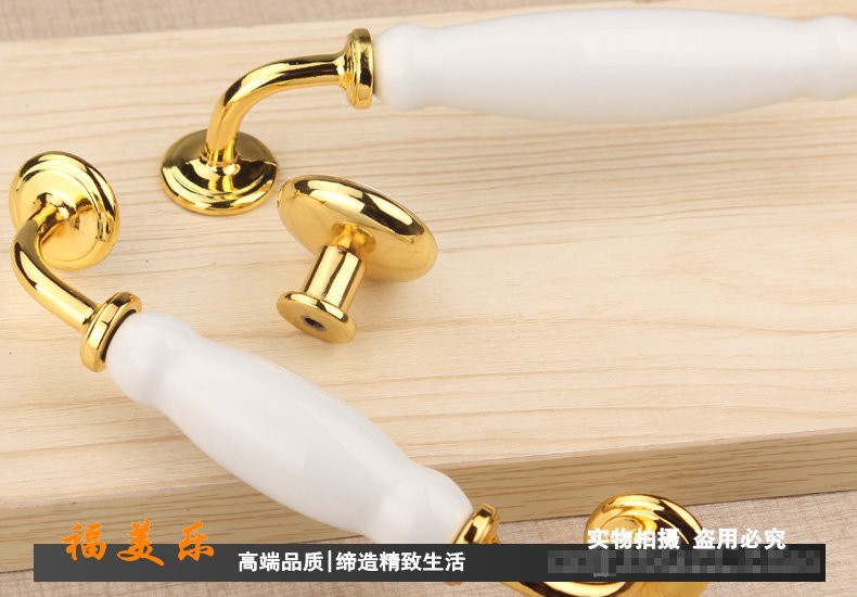 White Ceramics Cabinet Wardrobe Cupboard Knob Drawer Door Pulls Handles 128mm 5.04