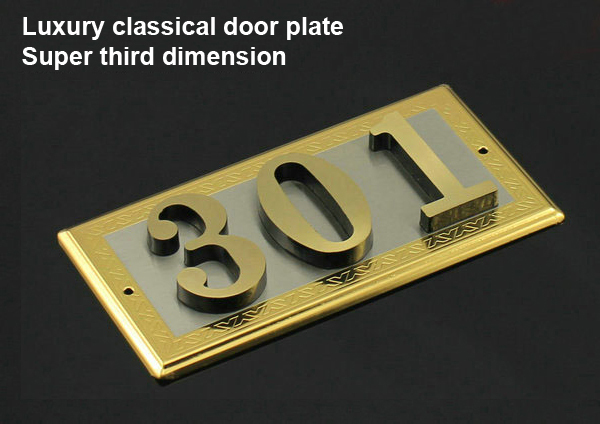 Modern European Simple style high grade door plate with three number for your luxury home free shipping