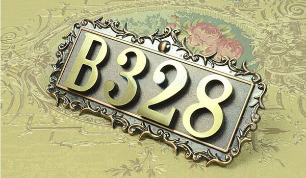 New classical European Contracted style high grade villa door plate with four numbers antique bronze color