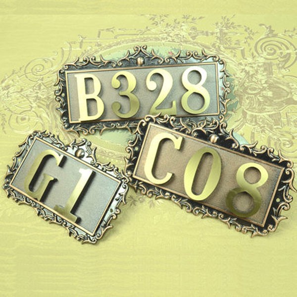 New classical European Contracted style high grade villa door plate with four numbers antique bronze color