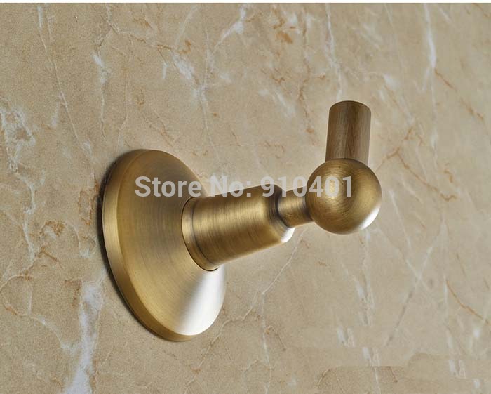 Wholesale And Retail Promotion Antique Brass Bathroom Wall Mounted Towel Hook Coat Robe Hangers Bath Accessory