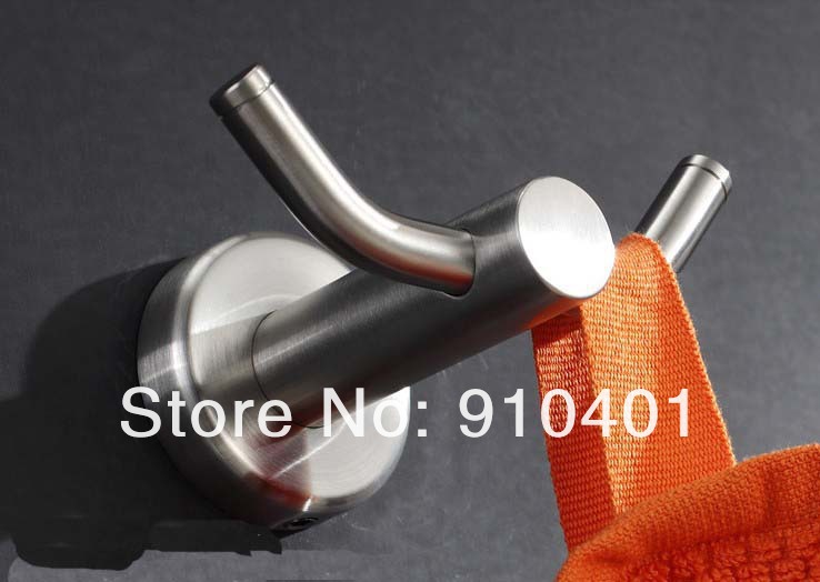 Wholesale And Retail Promotion Brushed Nickel Solid Brass Wall Mounted Clothes Towel Hat Robe Hooks & Hangers
