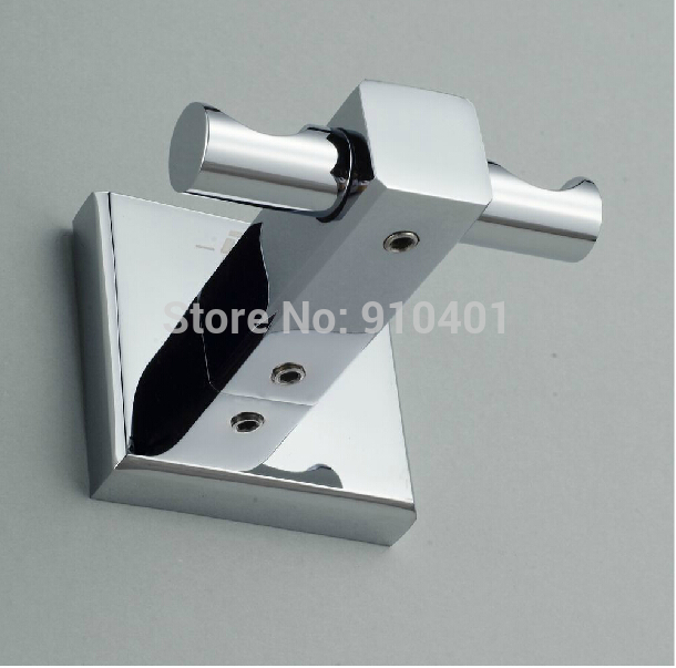 Wholesale And Retail Promotion Chrome Brass Wall Mounted Bathroom Hooks Dual Robe Hangers Towel Clothes Hooks