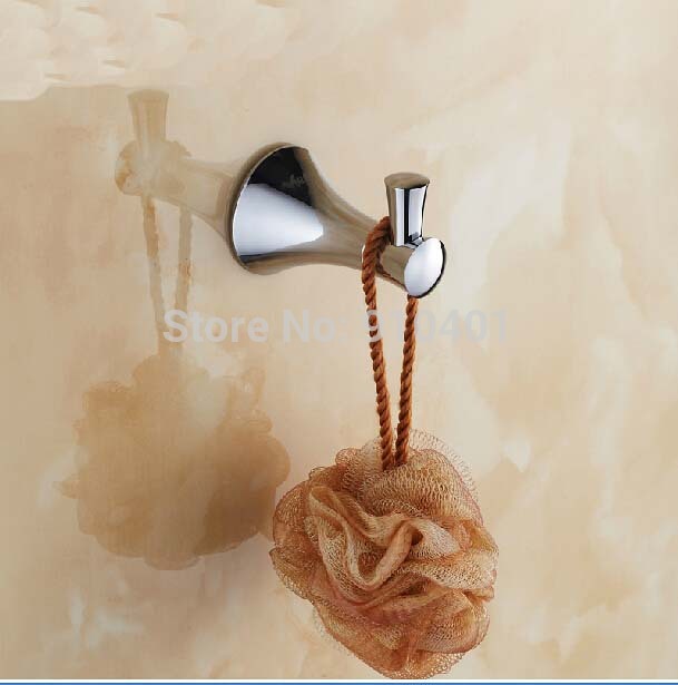 Wholesale And Retail Promotion Chrome Brass Wall Mounted Bathroom Hooks Hangers For Towel Clothes Sinlge Peg