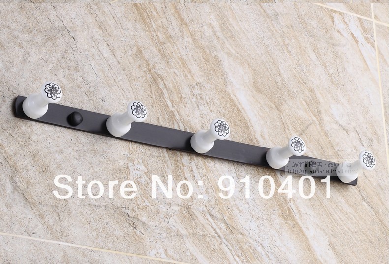 Wholesale And Retail Promotion Elegant Oil Rubbed Bronze Bathroom Shower Towel Hooks Wall Mounted Ceramic Hooks