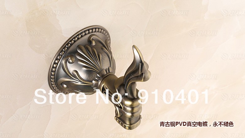 Wholesale And Retail Promotion Luxury Antique Bronze Door Wall Mounted Coat Towel Hooks Hanger Flower Carved