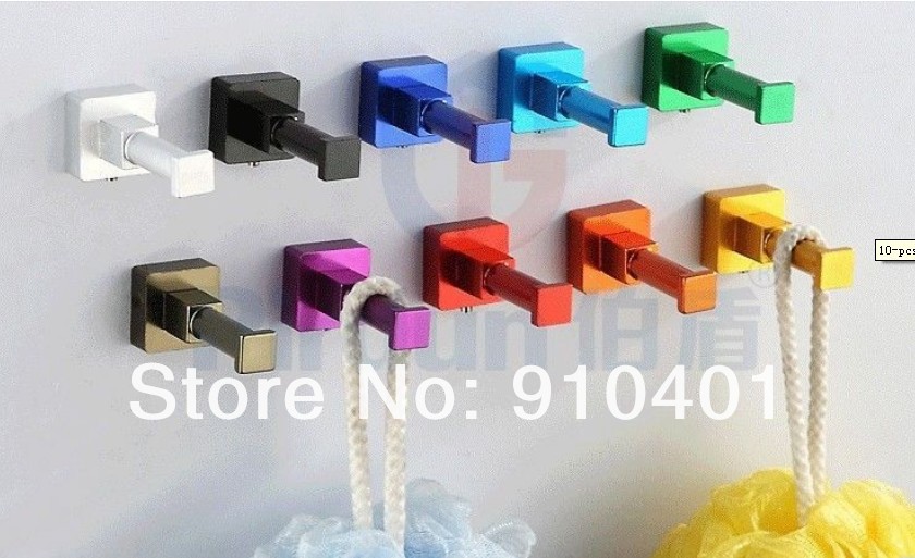 Wholesale And Retail Promotion Luxury Wall Door Mounted 10 PCS Bathroom Hooks Towel Rach Hat Wall Rack Hangers