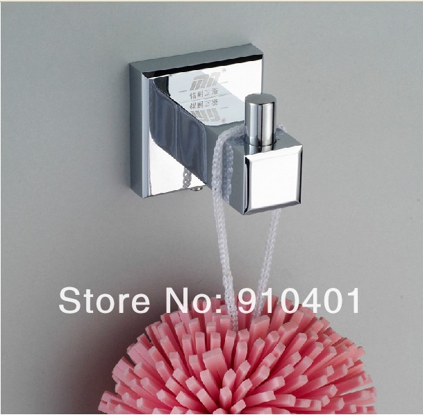Wholesale And Retail Promotion Modern Square Bathroom Kitchen Hooks Robe Towel Clothes Hangers Wall Mounted