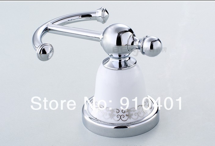Wholesale And Retail Promotion NEW Chrome Brass Wall Mounted Bathroom Clothes Towel Hooks 2 Robe Dual Hangers