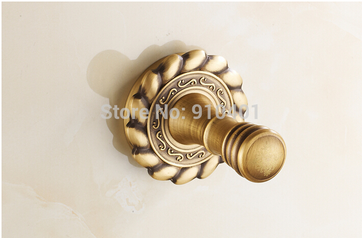 Wholesale And Retail Promotion NEW Embossed Antique Brass Wall Mounted Bathroom Towel Clothes Hat Hook Hangers