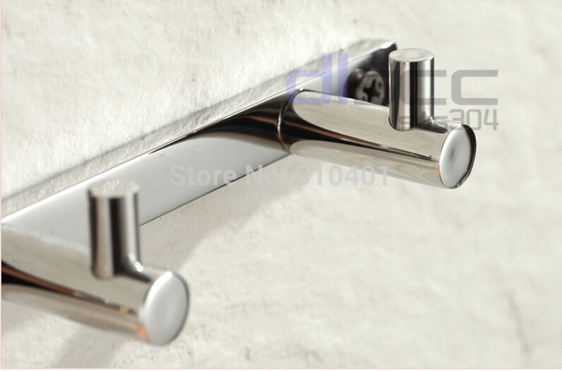 Wholesale And Retail Promotion NEW Modern Chrome Brass Wall Mounted Bathroom Clothes Hook Hangers Rows Of Hook