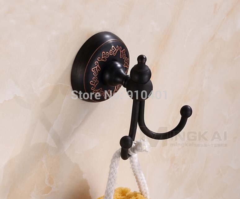 Wholesale And Retail Promotion Oil Rubbed Bronze Bathroom Accessories Towel Coat Hooks Dual Robe Hook Hangers