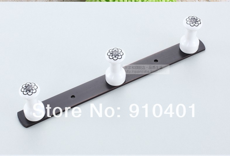 Wholesale And Retail Promotion Oil Rubbed Bronze Ceramic Towel Hat Clothes Hooks Wall Rack Hangers Wall Mounted