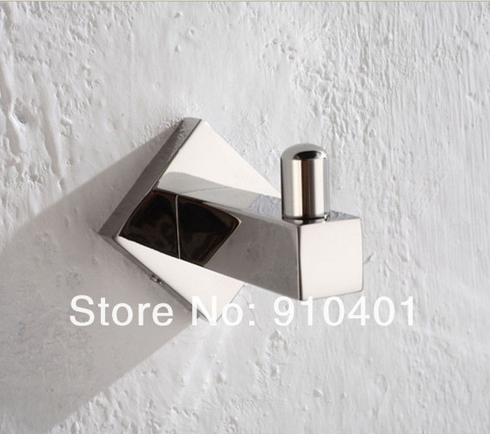 Wholesale And Retail Promotion  Polished Chrome Brass Bathroom Hooks Clothes Hat Hooks Hangers A Pair Of Hooks