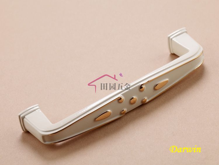96mm Gold plated Ivory white Drawer knob,Furniture Handle Knob&Drawer Pulls,Wardrobe Hardware