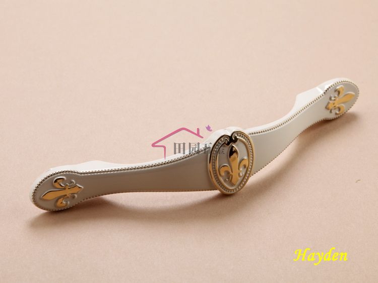 96mm Gold plated Ivory white Drawer knob,Furniture Handle Knob&Drawer Pulls,Wardrobe Hardware