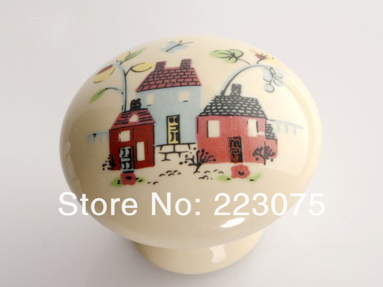 -D:32MM hause ceramic Cabinet DRAWER Pull Dresser pull/ Kitchen  knob door handel with screw 10pcs/lot