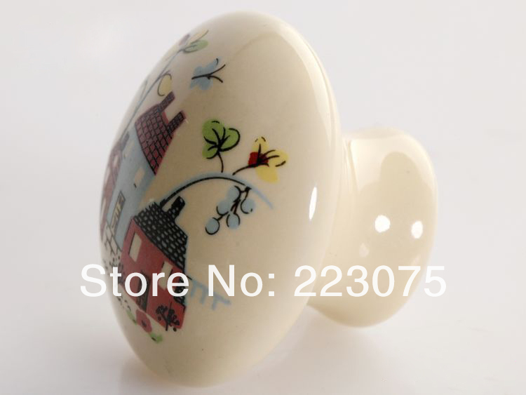 -D:32MM hause ceramic Cabinet DRAWER Pull Dresser pull/ Kitchen  knob door handel with screw 10pcs/lot