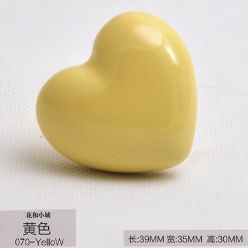 Free Shipping 4colors heart series Ceramic knob for kids bedroom drawer pull handles 10pcs