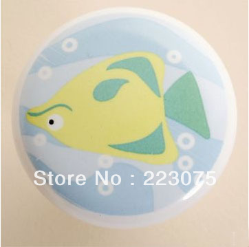 Free Shipping fish Drawer Knobs / Kids Children Handle Pulls/ kids knob Kitchen cabinet knob 5pcs/lot with screws